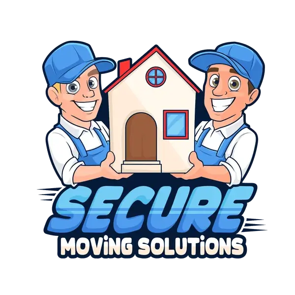 Secure Moving Solutions logo featuring two professional movers holding a home
